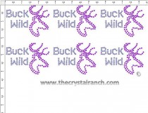 Buck Wild - Petite (6) Rhinestone Transfer CRK123cs