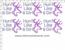 Hunt Like a Girl - Petite (6) Rhinestone Transfer CRK124cs