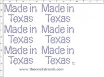 Made in Texas - Petite (6) Rhinestone Transfer CRK135