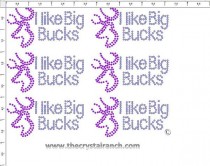 I Like Big Bucks - Petite (6) Rhinestone Transfer CRK148