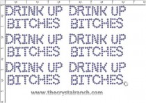Drink Up Bitches - Petite (6) Rhinestone Transfer CRK156