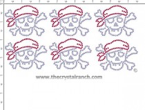 Skull - Petite (6) Rhinestone Transfers CRK015cs