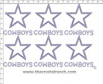 Cowboys Star - Petite (6) Rhinestone Transfers CRK018cs