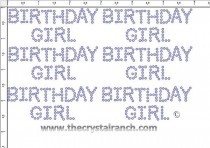Birthday Girl - Petite (6) Rhinestone Transfers CRK025