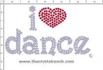 i love dance Rhinestone Transfer CRS070