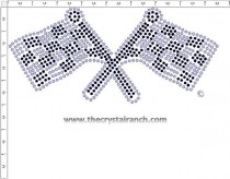 Racing Flags Rhinestone Transfer CRS082cs