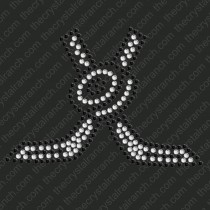DS320 Hockey Sticks Rhinestone Decal
