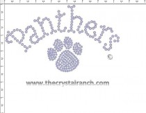 Panthers with Paw Print Rhinestone Transfer CRT193