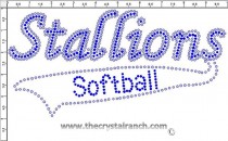 Stallions with Banner Rhinestone Transfer CRT372