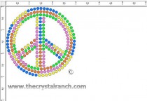 Peace Multi 3in Rhinestone Transfer CRY006Aks