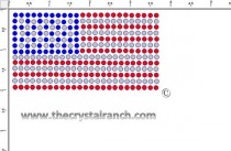 US Flag (Small) Rhinestone Transfer CRY090Ack