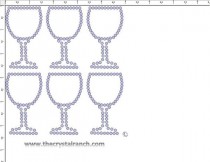 Wine Glass Rhinestone Transfer CRY249c