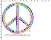 Peace Multi 6in Rhinestone Transfer CRY006ks