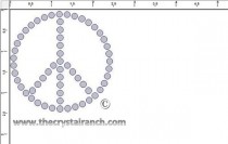 Peace 2.50in Rhinestone Transfer CRY007Bc