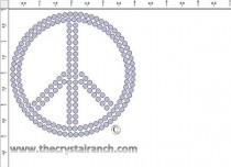 Peace 4in Rhinestone Transfer CRY007c