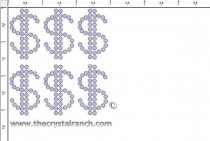 Dollar Sign Rhinestone Transfer CRY028c
