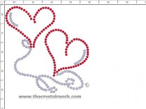 Balloon Hearts Rhinestone Transfer CRY069ck