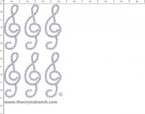 Treble Clef Rhinestone Transfer CRY083c