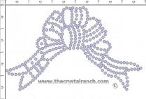 Fancy Bow Rhinestone Transfer CRY088c