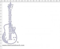 Guitar Rhinestone Transfer CRY108c