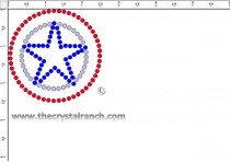 Star Badge Rhinestone Transfer CRY123k