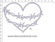 Heart Barbed Wire Rhinestone Transfer CRY141c