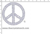 Peace 3in Rhinestone Transfer CRY185c