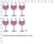 Wine Glass Rhinestone Transfer CRY204