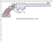 Gun Rhinestone Transfer CRY215cs