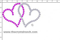 Pair of Hearts Rhinestone Transfer CRY219