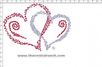 Pair of Hearts Rhinestone Transfer CRY224ck
