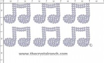 Musical Note Rhinestone Transfer CRY235c