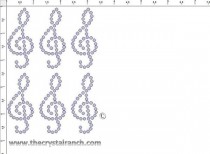 Musical Note Rhinestone Transfer CRY236c