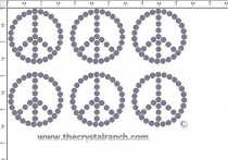 Peace 1.75in Rhinestone Transfer CRY240c