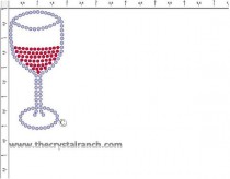 Wine Glass Rhinestone Transfer CRY245ck