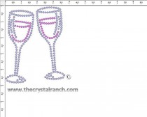Wine Glasses Rhinestone Transfer CRY246ck