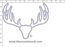 Deer Rack Rhinestone Transfer CRY276c