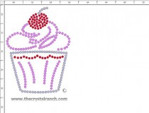 Cupcake Rhinestone Transfer CRY313