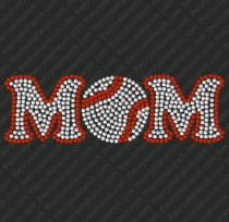 DS004 Baseball Mom Rhinestone Decal