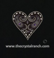 DYH1135 Paisley Heart Rhinestone Decal