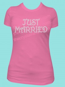 Just Married Rhinestone Tee TF064 