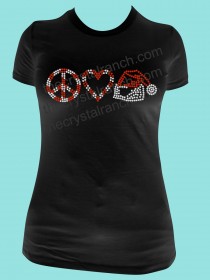 Peace Love and Santa Rhinestone Tee TH002 