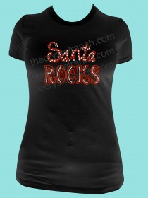 Santa Rocks! Rhinestone Tee TH062