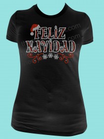 Feliz Navidad Rhinestone Tee TH068