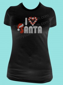 I Love Santa Rhinestone Tee TH079