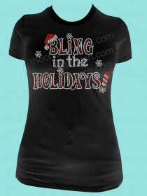 Bling in the Holidays! Rhinestone Tee TH096