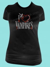 I Love Vampires Rhinestone Tee TH100
