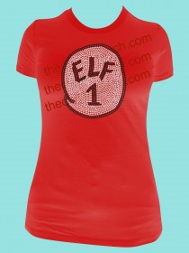 Elf 1 or 2 or 3... Rhinestone Tee TH125 