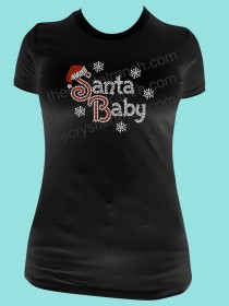 Santa Baby Rhinestone Tee TH129