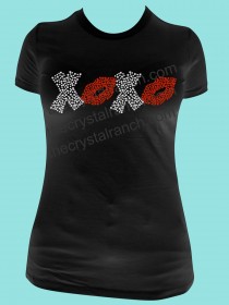 XOXO (lips) Rhinestone Tee TH136